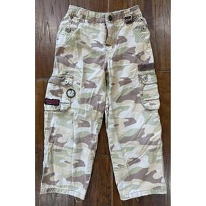 Vintage Oshkosh Genuine Kids Camo Pant Boys 5T Y2K Patches Cargo Distressed Army